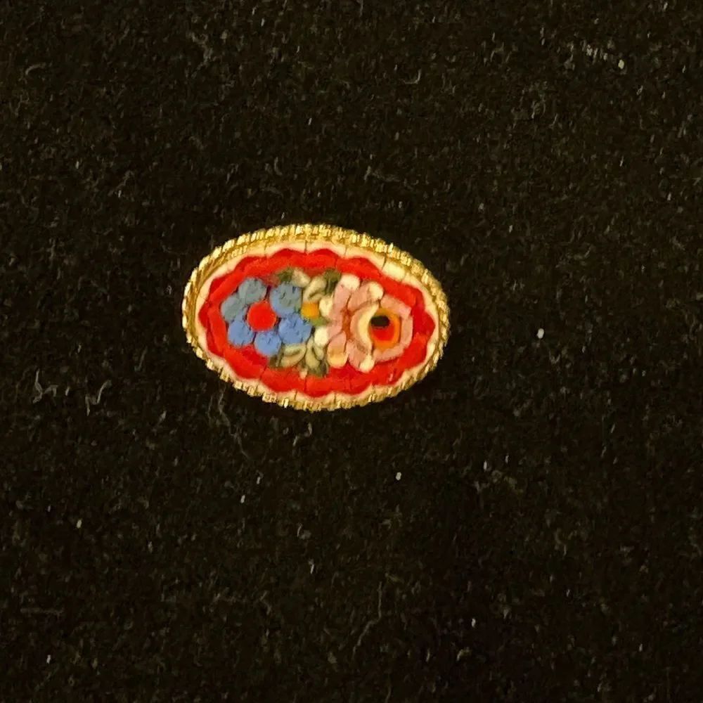 VTG Floral Micro Mosaic Brooch